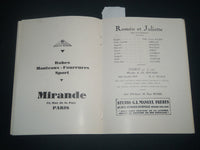 1930 ACADEMIE NATIONALE DE MUSIQUE DANSE PROGRAM - ROMEO ET JULIETTE - J 4215