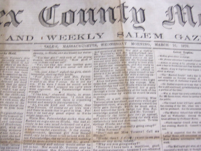 1870-1871 ESSEX COUNTY MERCURY NEWSPAPER LOT OF 12 ISSUES - SALEM - NP 2385
