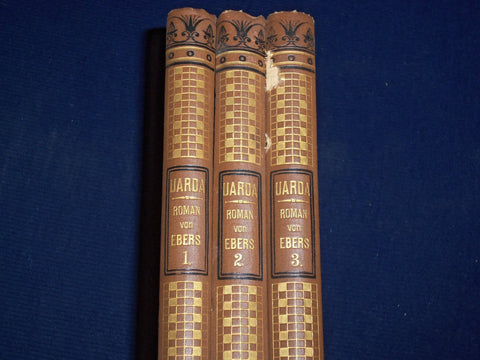 1881 UARDA ROMAN BY GEORG EBERS GERMAN BOOK LOT OF 3 - KD 2194