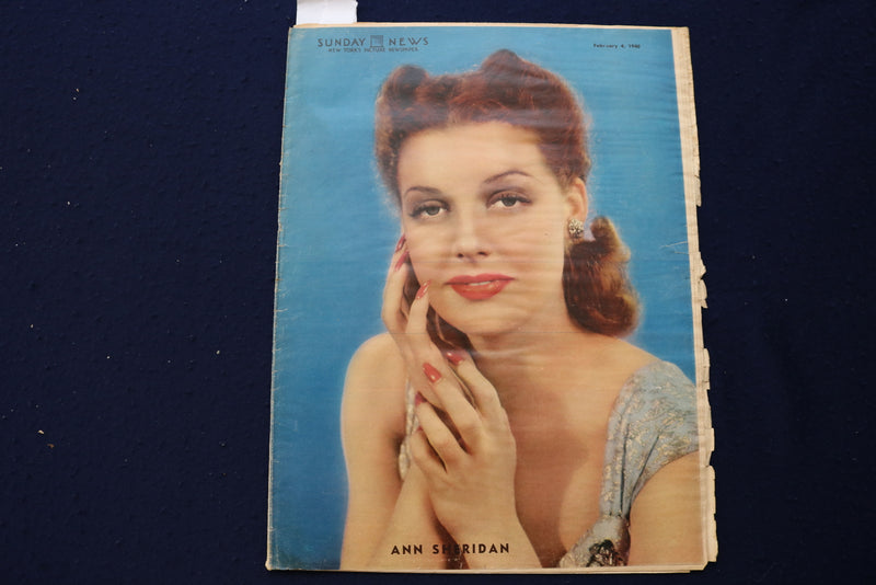1940 FEB 4 SUNDAY NEWS PICTURE NEWSPAPER-ANN SHERIDAN-WOMEN IN WARTIME - E 22707