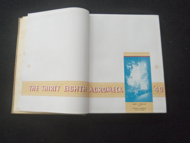 1940 AGROMECK NORTH CAROLINA STATE COLLEGE YEARBOOK - RALEIGH, NC - YB 2950