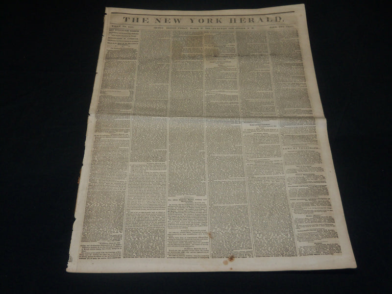 1854 MARCH 31 NEW YORK HERALD NEWSPAPER - CUTTING BRECKENRIDGE - NP 4893