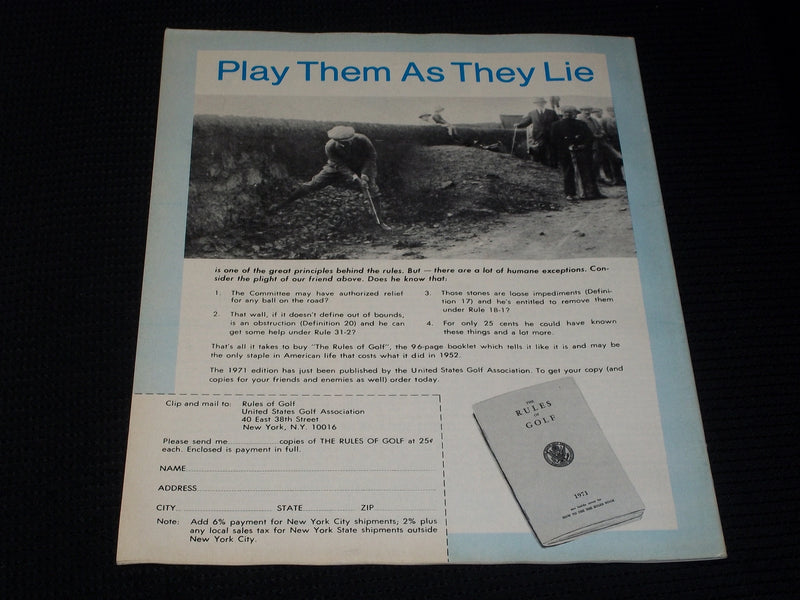 1971 JANUARY 12 GOLF WORLD NEWSWEEKLY MAGAZINE - HOWIE JOHNSON COVER - E 6050