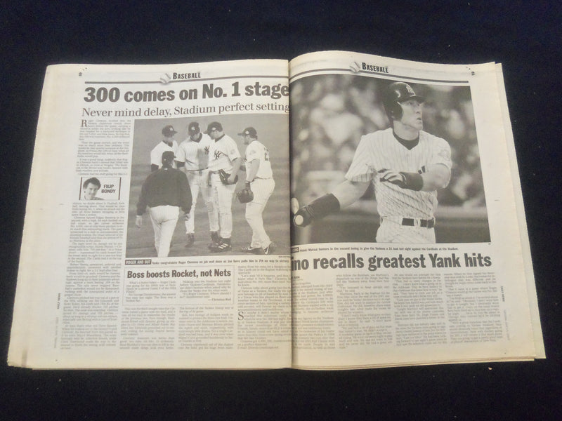 2003 JUNE 14 NEW YORK DAILY NEWS NEWSPAPER - ROGER CLEMENS 300TH WIN - NP 6061