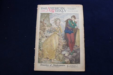 1949 OCT 16 AMERICAN WEEKLY MAGAZINE - BEAUTIES OF SHAKESPEARE COVER - E 22657