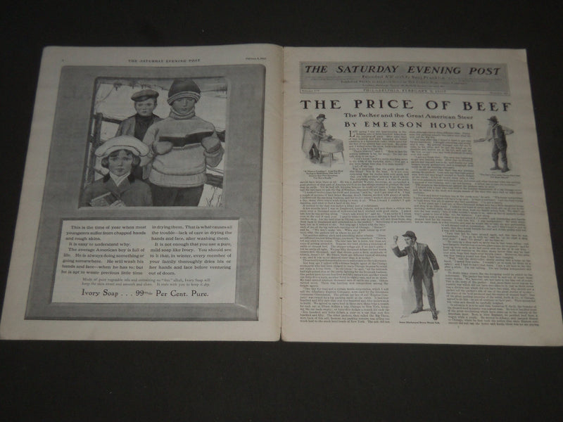 1907 FEBRUARY 9 THE SATURDAY EVENING POST MAGAZINE - ILLUSTRATED COVER- SP 999
