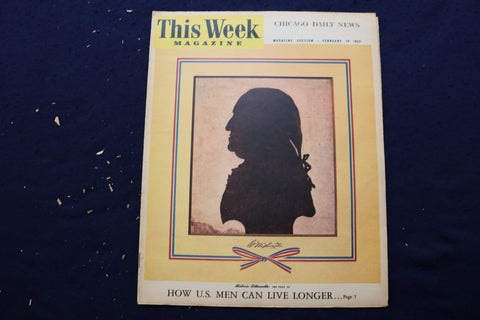1955 FEBRUARY 19 THIS WEEK MAGAZINE - GEORGE WASHINGTON COVER - E 22901