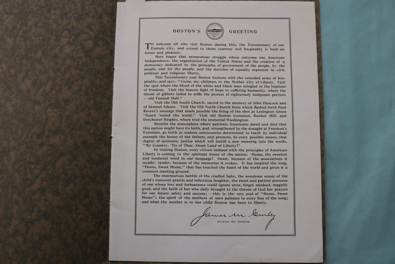 1930'S A CORDIAL WELCOME - BOSTON MAYOR JAMES CURLEY - BOOKLET - K 3416