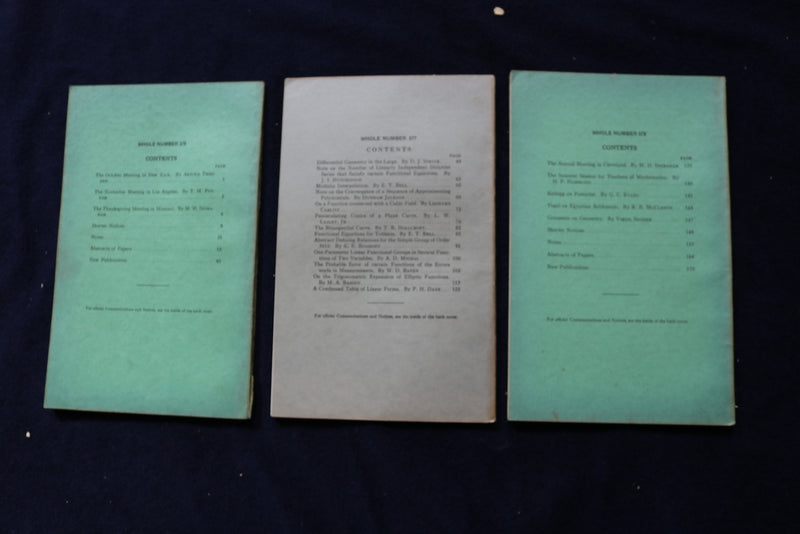 1931-1936 AMERICAN MATHEMATICAL SOCIETY BULLETIN MAGAZINE - LOT OF 18 - O 3584