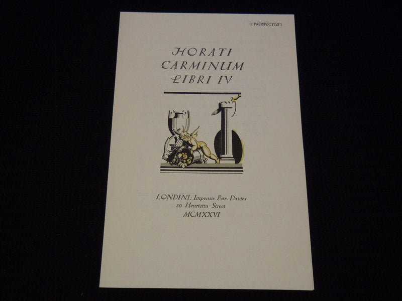 1926 HORATI CARMINUM LIBRI IV BOOK - CARWEN PRESS - J 7992