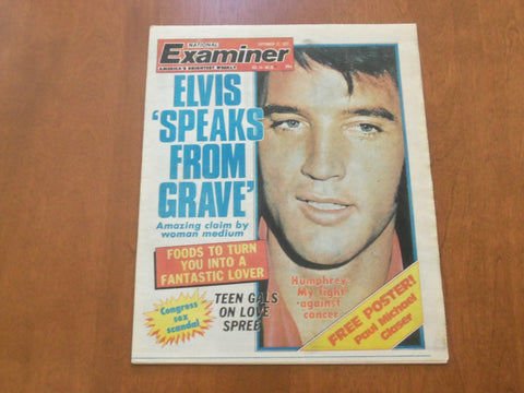 1977 SEP 27 NATIONAL EXAMINER NEWSPAPER - ELVIS 'SPEAKS FROM GRAVE' - NP 4713