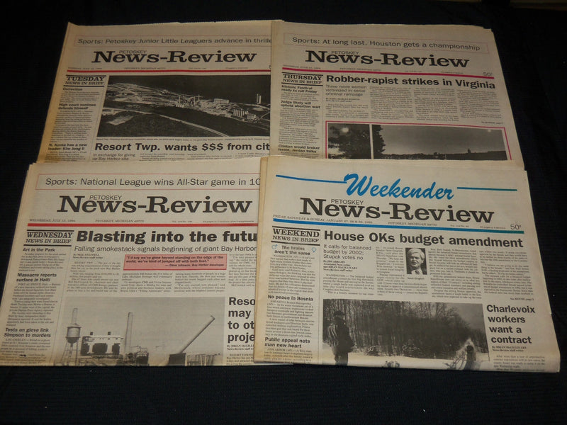 1994-1996 PETOSKEY NEWS REVIEW NEWSPAPERS LOT OF 12 - MICHIGAN - NP 4250A