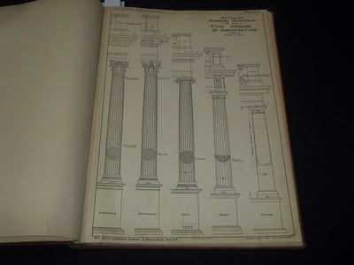 1908 DRAWINGS OF FIVE ORDERS OF ARCHIECTURE VOLUME BY JAMES TURNER BALL - Z 235