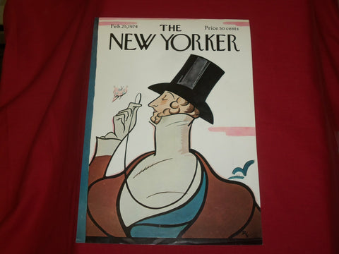 1974 FEBRUARY 23 NEW YORKER MAGAZINE FRONT COVER ONLY - GREAT ART FOR FRAMING