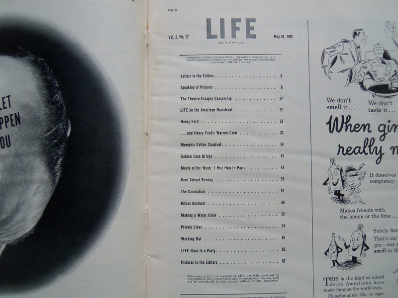 1937 MAY 31 LIFE MAGAZINE - GOLDEN GATE BRIDGE - L 28