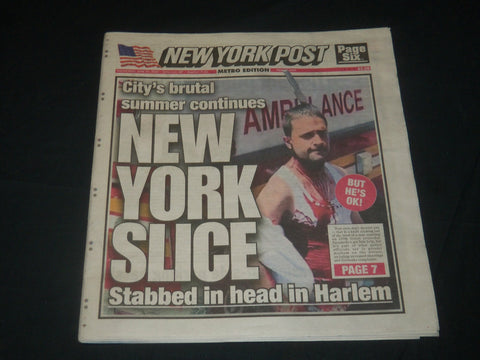 2020 JUNE 24 NEW YORK POST NEWSPAPER - NEW YORK SLICE - STABBED IN HEAD