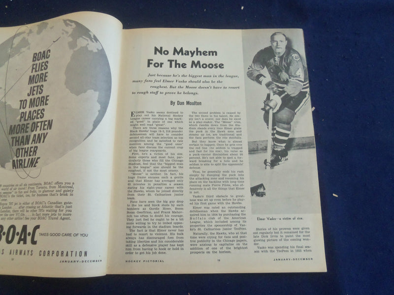 1965 JANUARY HOCKEY PICTORIAL MAGAZINE - ELMER VASKO COVER - ST 200Q