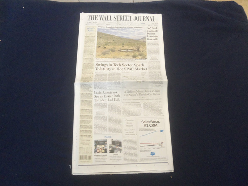 2021 MARCH 10 THE WALL STREET JOURNAL - SWINGS IN TECH SECTOR SPARK VOLATILITY