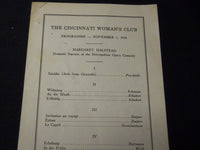 1934 NOVEMBER 1 CINCINNATI WOMAN'S CLUB PROGRAM - MARGARET HALSTEAD - J 5441