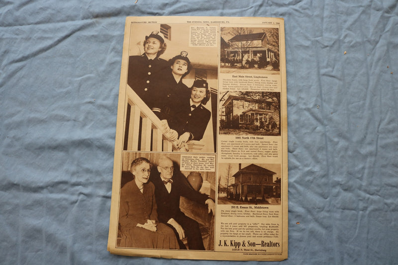 1946 JANUARY 5 THE EVENING NEWS NEWSPAPER - ICY GRIP ON HARRISBURG - NP 9219