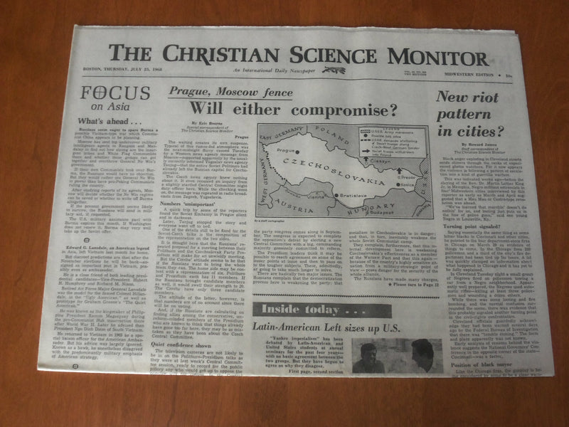 1968 JULY 25 THE CHRISTIAN SCIENCE MONITOR - PRAGUE/MOSCOW COMPROMISE? - NP 4664