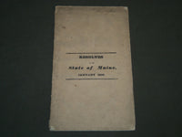 1830 JANUARY RESOLVES OF THE 10TH LEGISLATURE STATE OF MAINE BOOK - J 4690
