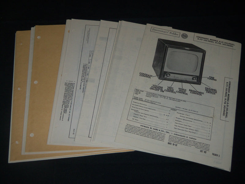 1951-1970 SAMS PHOTOFACT FOLDER SET LOT OF 20 - MANUALS & SCHEMATICS - O 2802