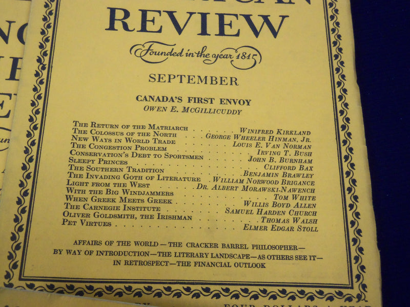 1928 NORTH AMERICAN REVIEW LOT OF 12 COMPLETE YEAR - STORIES/ARTICLES - WR 660