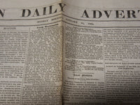 1864 JANUARY 18 BOSTON DAILY ADVERTISER NEWSPAPER - TRUMBULL REQUEST - NP 3878I