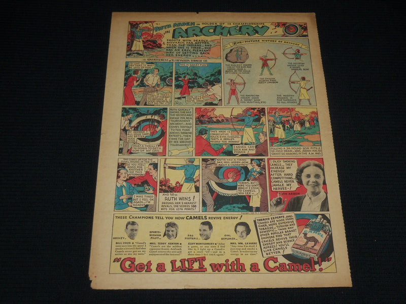 1934 RUTH ARDEN CAMELS CIGARETTES COLOR COMICS AD - NP 1847E