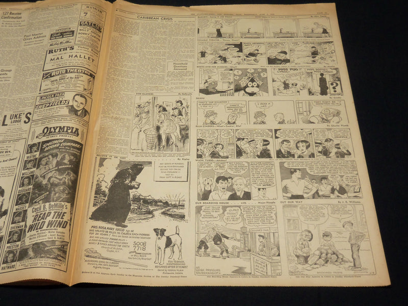 1942 JUNE 3 NEW BEDFORD STANDARD TIMES NEWSPAPER- JAPS BOMB ALASKA BASE- NT 8906