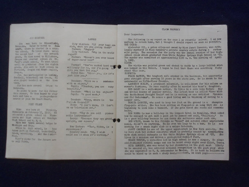 1952 THE HORNETS' HIVE WHITE SULPHUR SPRINGS (MT) HIGH SCHOOL YEARBOOK - YB 3223