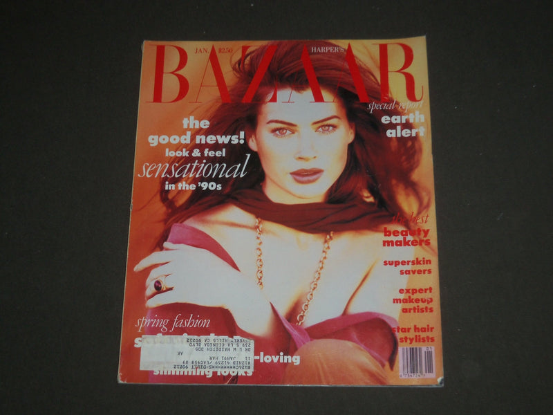 1990 JANUARY HARPER'S BAZAAR MAGAZINE - CARRE OTIS COVER - SP 4519