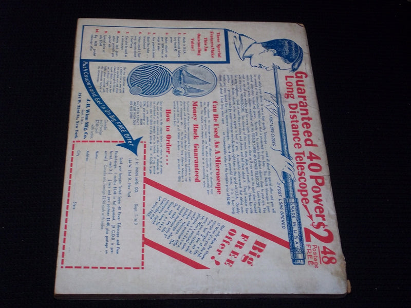 1936 OCTOBER FLYING ACES MAGAZINE ILLUSTRATED FRONT COVER - E 170