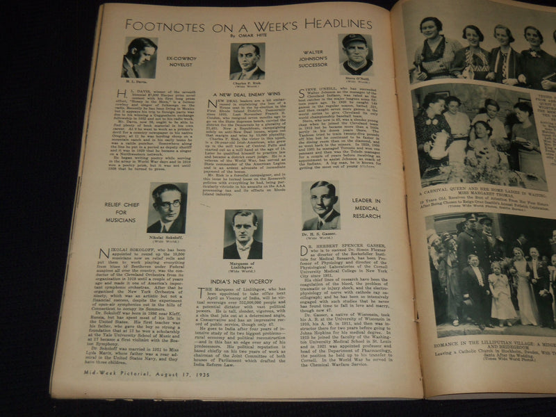 1935 AUGUST 17 MID-WEEK PICTORIAL MAGAZINE SECTION - SHIRLEY TEMPLE - NP 2152Q