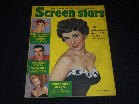 1951 APRIL SCREEN STARS MAGAZINE - ELIZABETH TAYLOR COVER - E 15958