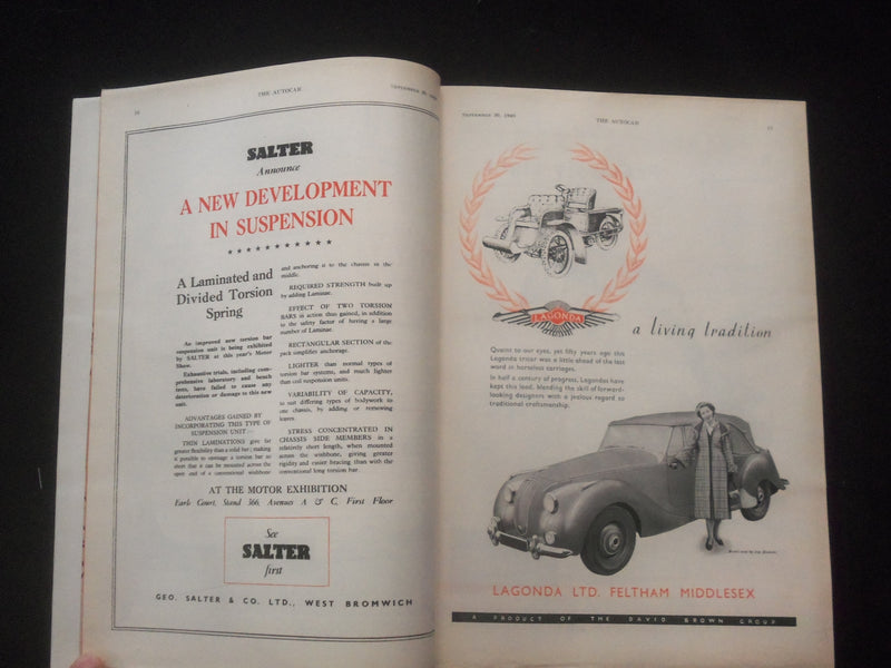1949 SEPTEMBER 30 THE AUTOCAR MAGAZINE - LONDON SHOW REPORT - BRITISH - J 7834