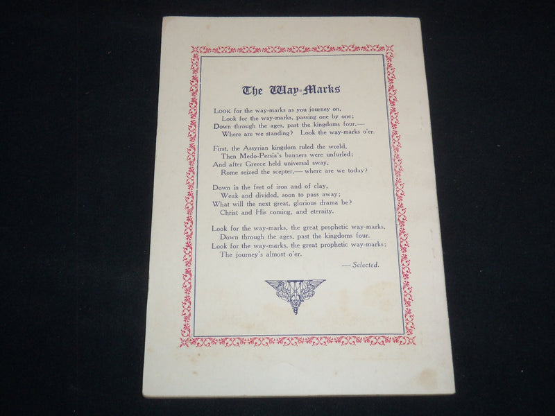 1925 TWO GREAT PROPHECIES MESSAGE TO ALL MANKIND SOFTCOVER BOOK - J 9297