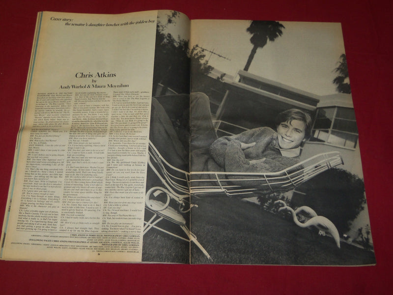 1983 MAY INTERVIEW MAGAZINE - CHRIS ATKINS COVER BY ANDY WARHOL - B 5446