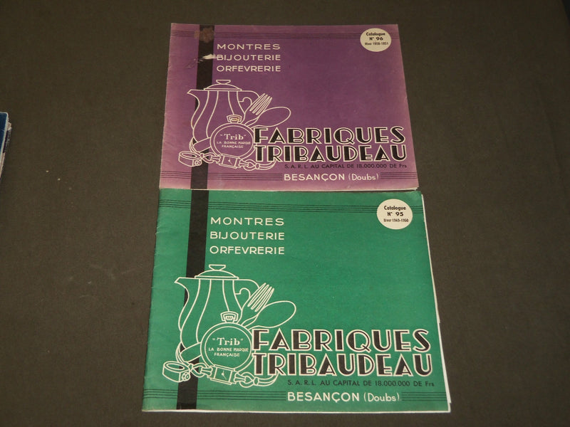 1949-1951 FABRIQUES TRIBAUDEAU CATALOG LOT OF 2 - WATCHES - JEWELRY- FR 1398