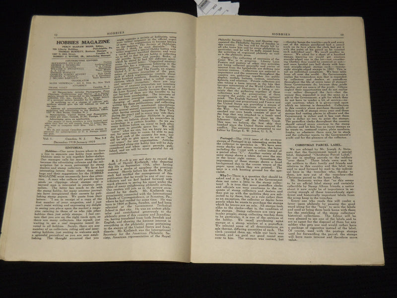 1918-1919 MID-WINTER HOBBIES MAGAZINE - 5TH AVE FACADE - VOL 1 NO. 3/4- SP 4863B