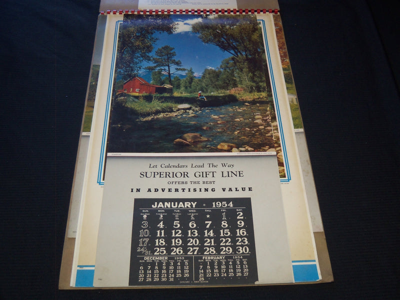 1954 SUPERIOR GIFT LINE HANGERS CALENDAR SALESMAN SAMPLE SHEETS BOOK - C 3