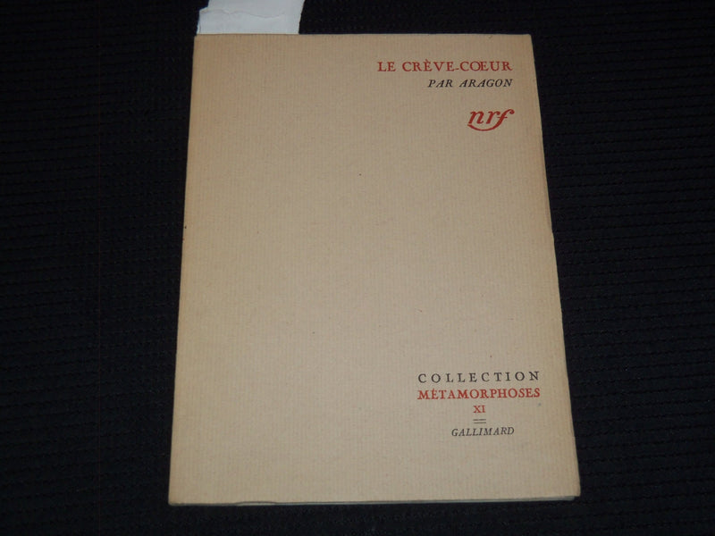 1946 LE CREVE -COEUR PAR ARAGON FRENCH BOOK - J 7389