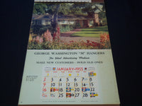 1955 THE GEORGE WASHINGTON HANGERS CALENDAR SALESMAN SAMPLE SHEETS BOOK - C 21