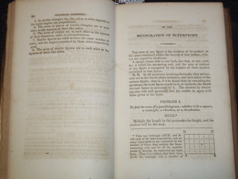 1858 INTRODUCTION TO MENSURATION AND PRACTICAL GEOMETRY BY JAMES RYAN - J 8130