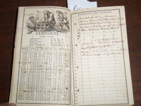 1861 THE BOSTON ALMANAC W/ FOLD OUT MAP - 3 3/8