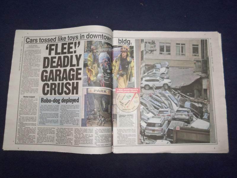 2023 APRIL 19 NEW YORK POST NEWSPAPER - MANHATTAN PARKING LOT COLLAPSES-GET OUT!