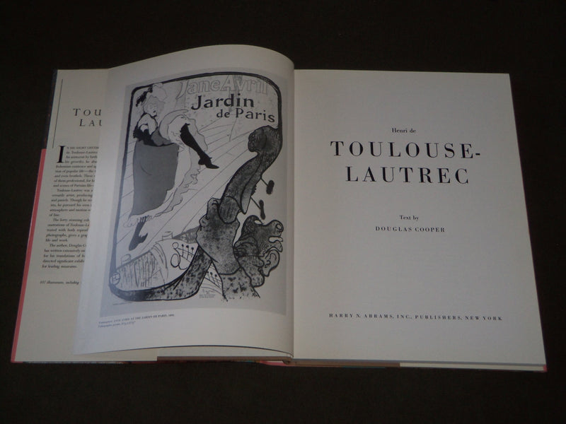 1982 TOULOUSE LAUTREC BY DOUGLAS COOPER HARDCOVER BOOK - GREAT PHOTOS - I 1735