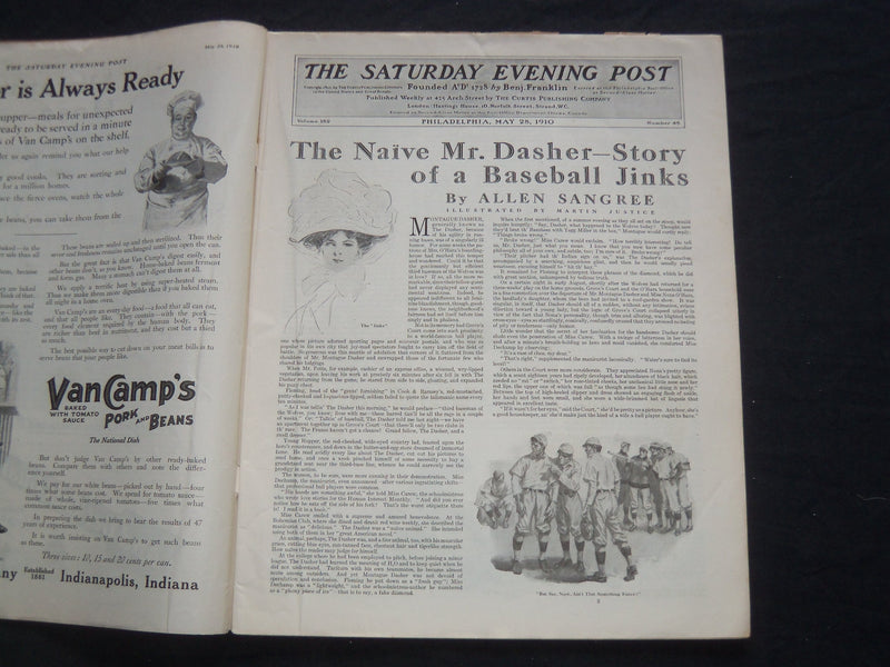 1910 MAY 28 THE SATURDAY EVENING POST MAGAZINE - ILLUSTRATED COVER - SP 482