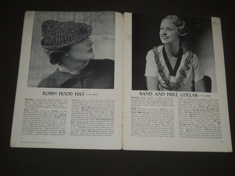 1935 PARIS SPONSORS CROCHET BOOK NO. 6 - NICE PHOTOS - J 2306